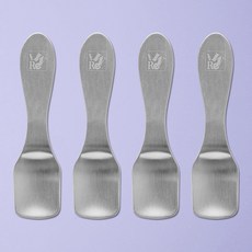 Cookco 304不鏽鋼甜點冰淇淋方匙, 銀色, 4個