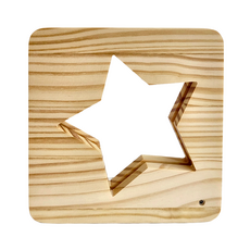 aibo 暖心鏤空原木 USB LED小夜燈（暖光/線控開關）, 星星