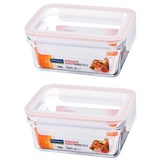 Glasslock 格拉氏洛克 強化玻璃微烤兩用保鮮盒 無邊框 1780ml 2個, 1組, 2個容器 + 2個蓋子