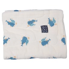 Doris.Ann 朵麗絲.安 四層紗透氣童毯 UP2328, 鯨魚