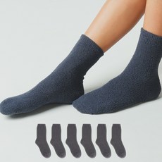 노디자인 여성용 긴목 무지 수면 양말 6족 세트