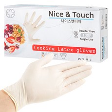 Nice&Touch 料理用乳膠手套, 單一顏色, 中(M), 1個