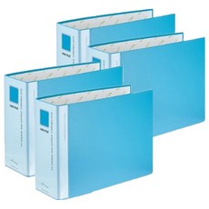 ECO Chungwoon 管夾式2孔A4檔案夾, 天藍色, 4個