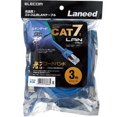 ELECOM 支援CAT.7 超薄網路線 3m LD-TWSS/BU3, 1個, 藍色