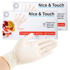 Nice&Touch 料理用乳膠手套, 單一顏色, 大(L), 2個