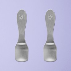 쿡코 스텐 304 디저트 아이스크림 사각 스푼, 실버, 2개