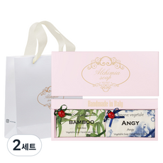 알카미아비누 비누 뱀부 200g + 엔지 200g + 선물상자 핑크 세트 + 쇼핑백, 2세트