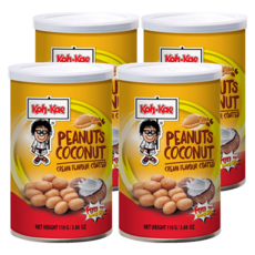 Koh-Kae 大哥 椰漿味花生豆, 奶油味塗層, 110g, 4罐