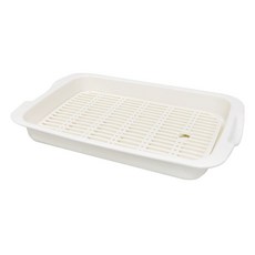 AY 美廚 淺型瀝水盤 K0303 廚房餐具瀝水收納好幫手 (含雙層濾盤與把手), 顏色隨機, 1個, 37 x 23.3 x 3.7cm