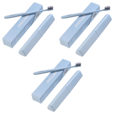 DM Corporation I Love Home 簡約彩色牙刷 + 牙刷盒 藍色, 3套