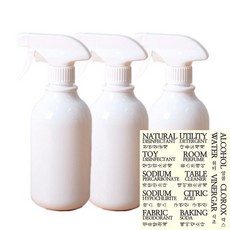 ROMANTIC NOVEMBER 無字樣噴霧器 520ml 3入 + 新款噴霧器貼紙, 1套, 白色 + 白色噴槍