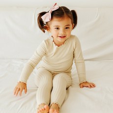 VAENAIT BABY 童款羅紋莫代爾長袖家居服+家居長褲組