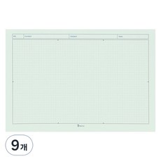 비팬시 데일리 노트패드 가로형 모눈 B5, 파스텔민트, 50매, 9개