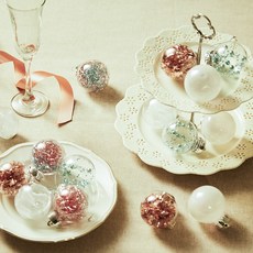 聖誕裝飾球 樹木掛飾 透明裝飾 15入組, 粉紅色, 6cm, 1套