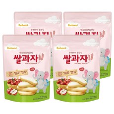 ibobomi 嬰兒米餅 蘋果口味 高溫蒸熟 100% 韓國國產原料, 蘋果味, 30g, 4包