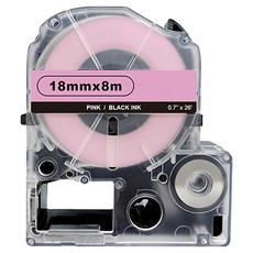 NEXTPAGE 台灣榮工 一般相容標籤帶 EPSON標籤機適用 LK-5SBM, 18mm, 粉紅底黑字
