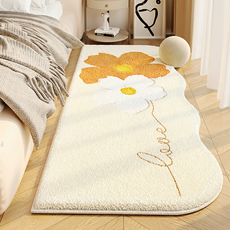 半島良品 花朵仿羊絨加厚床邊地墊, 花野繽紛