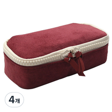 핑크풋 코듀로이 파우치 케이스 9000, 버건디, 4개