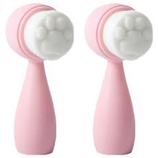 DEEP TALK 矽膠細毛洗臉清潔刷 DT0338, 粉紅色, 2個