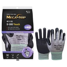 MEGA GRIP 人工纖維半塗層工作手套 S-300 L號, 混色, 10雙