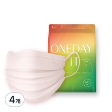 CLA 원데이핏 라이트 패키지 일회용 컬러 중형 마스크 성인용, 50개입, 4개, 피치베이지