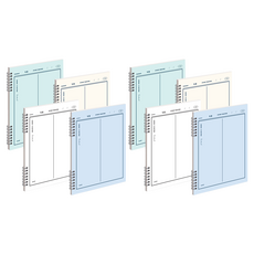 MUNID It spring 雙欄數學練習本 4款套組, 2套, 白色, 綠色, 藍色, 象牙白
