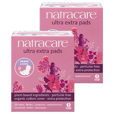 natracare 英國奈卡 倍安護翼衛生棉, 8片, 2盒, L(31.5cm)