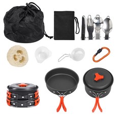 Chill Outdoor 鋁合金 輕量露營鍋具組 14件套, 顏色隨機, 1組