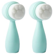 DeepTalk 矽膠細毛洗臉潔面刷 DT0338, 綠色, 2個