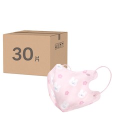 CHENYU 辰昱 3D醫療透氣口罩 10.6 x 9.9cm 1~3歲適用, 櫻花粉兔兔, 30片, 1盒