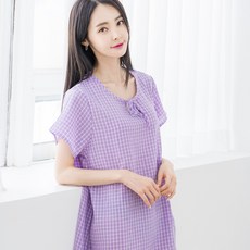 A-One 女性壓紋短袖連身睡衣