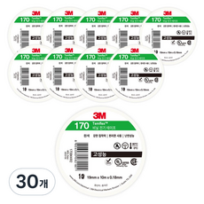 쓰리엠 템플렉스 비닐 전기 테이프 170 흰색, 30개