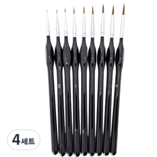 벨리안 세필 브러쉬 네일 아크릴 붓 블랙 9종 세트, 9종(000호,00호,0호,1호,2호,3호,4호,5호,6호), 4세트
