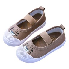 愛貝比 鬆緊套鞋帆布鞋 幼稚園室內鞋 休閒鞋 兒童鞋, 25碼(165mm), 咖獅子 棕色