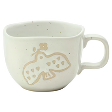 日本製瀨戶燒 TORItoHA系列 手繪飛鳥馬克杯 KANESAN 7.8 x 5.8cm 170ml, 白, 1個