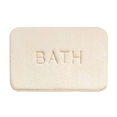 KOUJI叩吉好物 BATH地毯 仿羊絨觸感舒適柔軟 底部加強防滑, 象牙白