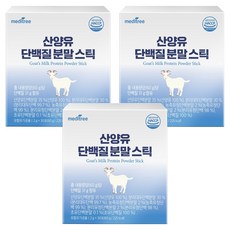 메디트리 산양유 단백질 분말 스틱 30p, 60g, 3개