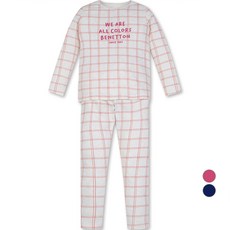 UNITED COLORS OF BENETTON. KIDS 兒童雙格紋居家服上下衣套裝 QCETP4261