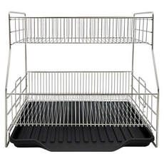 HI LINE Flat 立式不鏽鋼餐具瀝水架 41.5x30.5x37公分 黑色, 2層, 1個