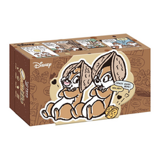 幸福物語 迪士尼系列 方格紋洗臉巾 50條 可愛設計 柔軟親膚材質 獨立包裝 乾淨衛生, 奇奇蒂蒂 棕色, 1盒