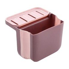 廚餘乾濕分離廚房水槽伸縮可折疊吸盤可掛式置物籃瀝水籃垃圾桶 肥皂架 菜瓜布架 過濾網, 粉色, 1個