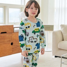 Maykids 童款塗鴉汽車印花保暖居家衣褲組