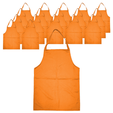 顧客用頸掛式圍裙, 橘色, 18個