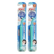 pigeon 貝親 抗菌牙刷 局部清潔專用 12個月以上, 綠色, 2支, 1入