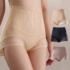 Hensen 蕾絲高腰收腹提臀內褲, 黑色, 膚色, 粉紅色