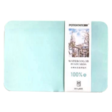 遵爵 全棉明信片鐵盒水彩紙 藝術家級 105x155mm, 300g 24張, 1盒