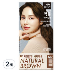꽃을든남자 뉴 먹물 헤어칼라크림, 2개, N6 자연갈색