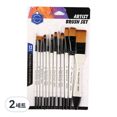 Lizjainey 美術用品 經典油畫筆組 08 A6094B 珍珠白, 2套, 12種