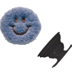 라누브 동글이 스마일 털실 스마트톡, 블루 + 블랙, 1개