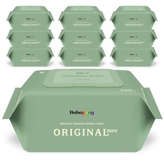 베베팡 오리지널 제로 물티슈 아기물티슈 캡형, 52g, 102매, 10개